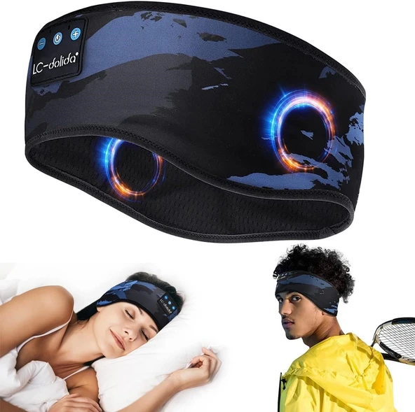 LC-dolida Uyku Maskesi - Kablosuz Kulaklıklar İnce HD Stereo Hoparlör - Siyah ürün görseli 1