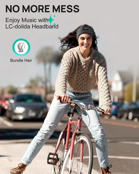 LC-dolida Uyku Maskesi - Kablosuz Kulaklıklar - Bluetooth 5.2 - Kül Grisi - Resim 2