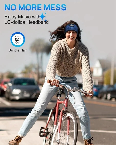 LC-dolida Uyku Maskesi - Kablosuz Kulaklıklar - Bluetooth 5.2 - Mavi - Resim 3