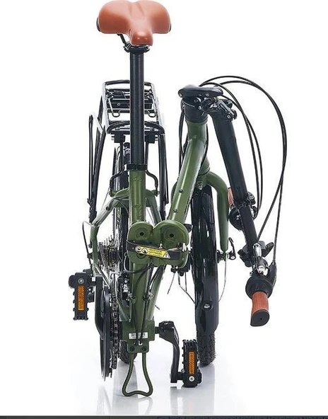 Carraro 20 Flexi 121 350H 21V VFren Katlanır Bisiklet Haki Siyah - Resim 2