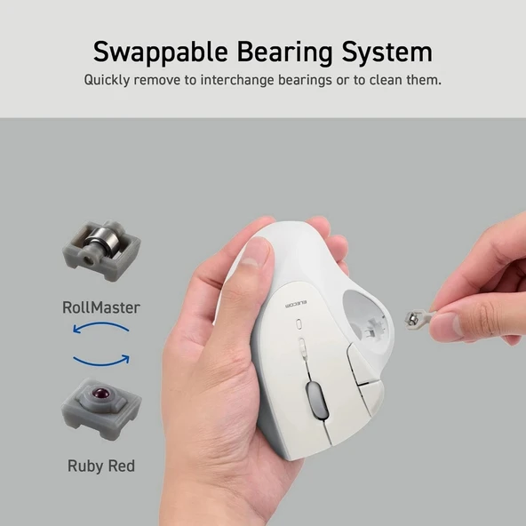 ELECOM Ergonomik Konfor Tasarım Trackball IST Bluetooth 5.3, Başparmak Kontrolü - Resim 2