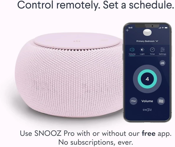 Snooz Pro - Akıllı Beyaz Gürültü Makinesi ve Seyahat Çantası - Pembe - Resim 3