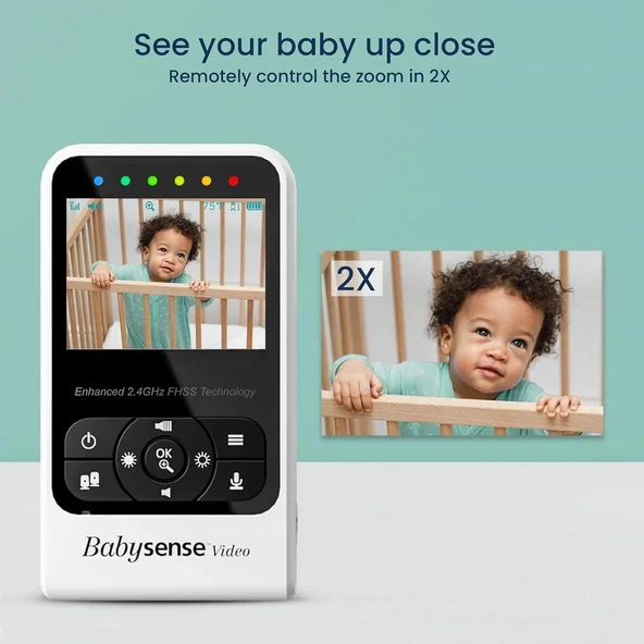 Babysense V24R Video Bebek Monitörü Kamera ve Ses, Uzun Menzil - Resim 4