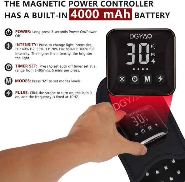 DGYAO Kablosuz Ayak Terliği Kırmızı Işık Terapisi - Ayak Agrısı Giderici - Resim 4