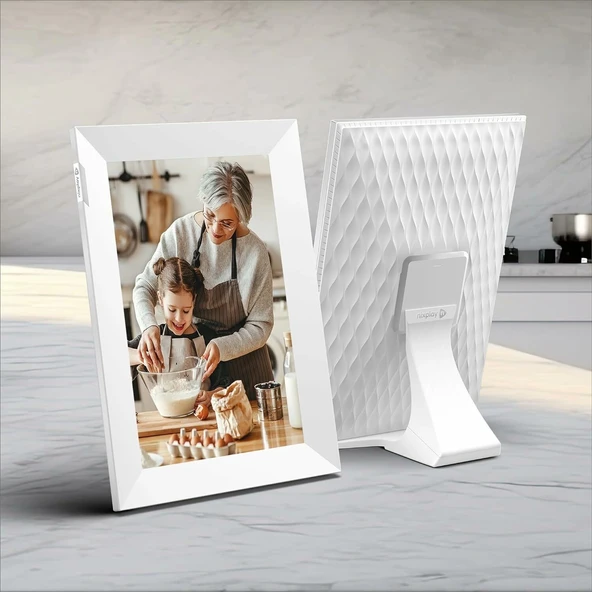 Nixplay 10.1 Inc Dijital Dokunmatik Ekran Resim Çerçevesi - Beyaz - Resim 2