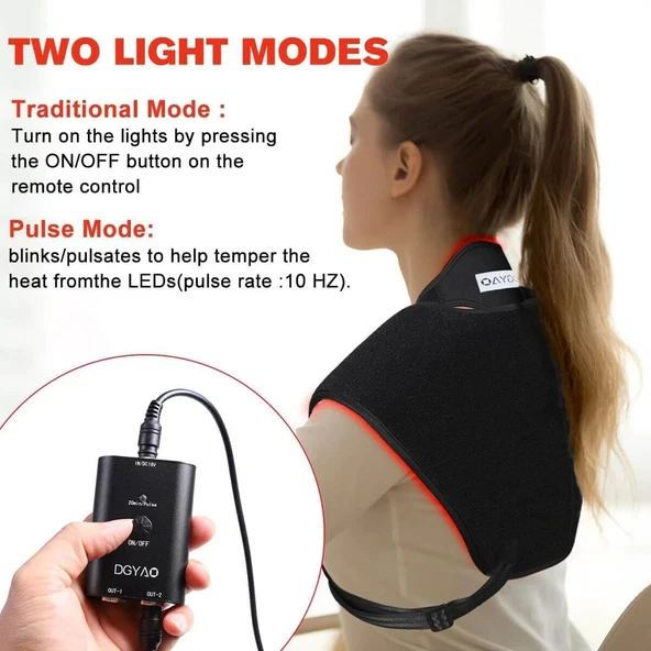 DGYAO Omuz ve Boyun İçin Kırmızı Işık Terapisi - 660nm Kızılötesi 850nm - Resim 3