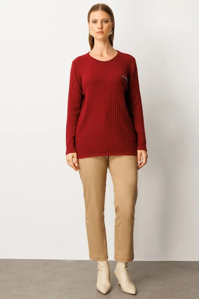 On Cebi Taşlı Triko Kazak 26KON65354 - Resim 7