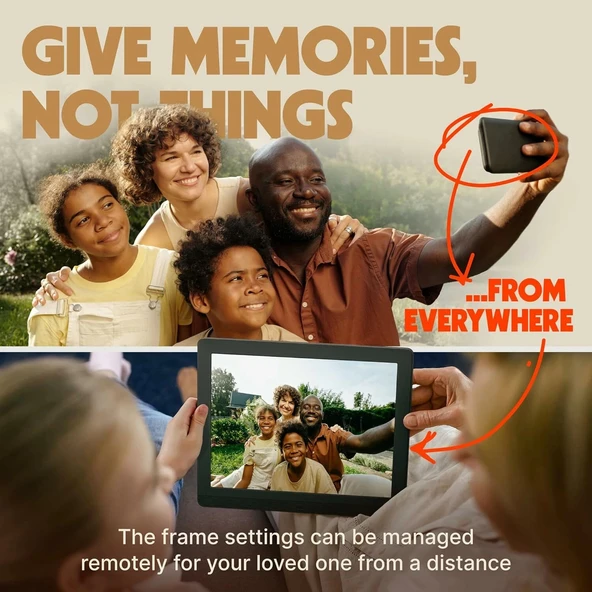 Pix-Star 15 Inc WiFi Dijital Resim Çerçevesi - Video ve Fotoğrafları Paylaşın - Resim 4