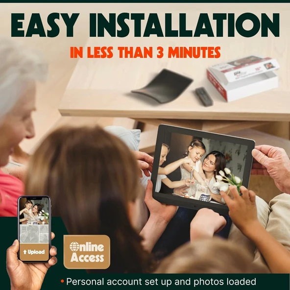 Pix-Star 15 Inc WiFi Dijital Resim Çerçevesi - Video ve Fotoğrafları Paylaşın - Resim 2