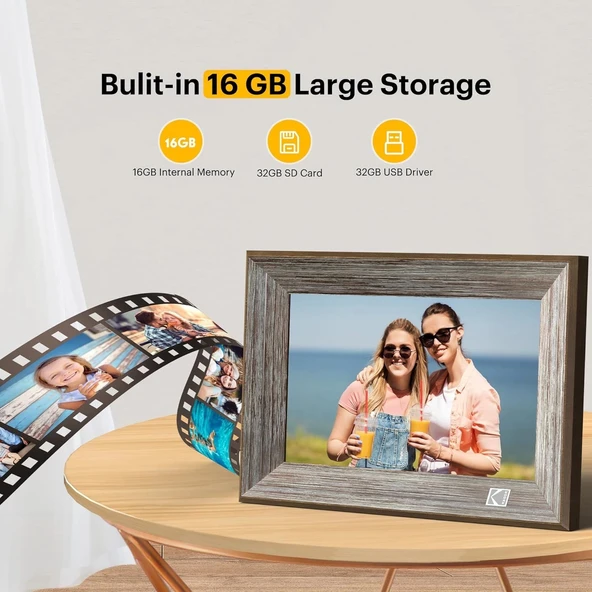 KODAK WiFi Dijital Resim Çerçevesi, 10.1 Inc Dokunmatik Ekran, 32GB Alan - Resim 3