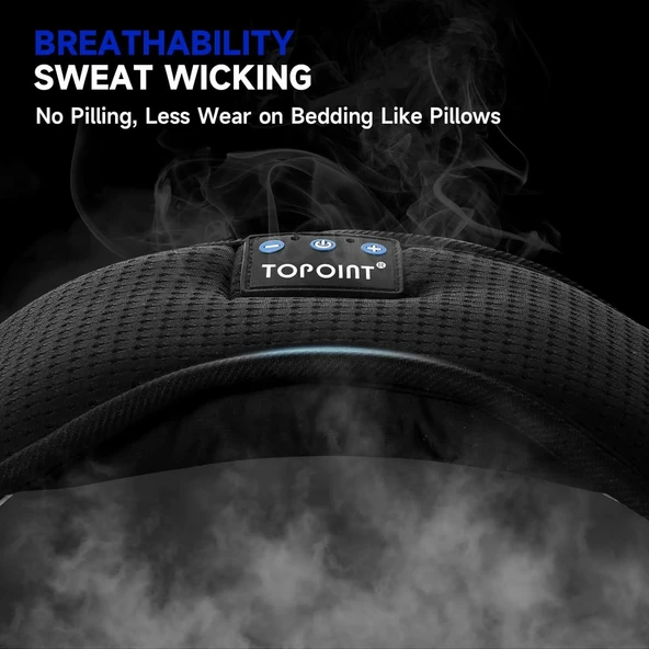 TOPOINT Uyku Kulaklıkları Bluetooth Uyku Maskesi - Siyah Havalandırmalı - Resim 4