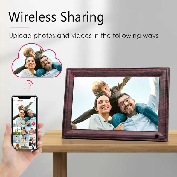 Canupdog 10.1 WiFi Dijital Resim Çerçevesi, IPS Dokunmatik Ekran, Mor - Resim 3