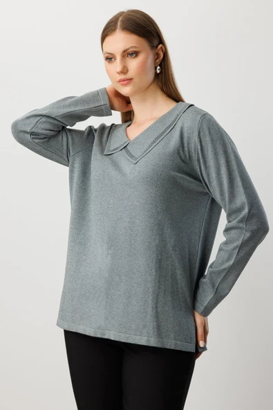 On Kadın Kazak 26KON65395 - Resim 6