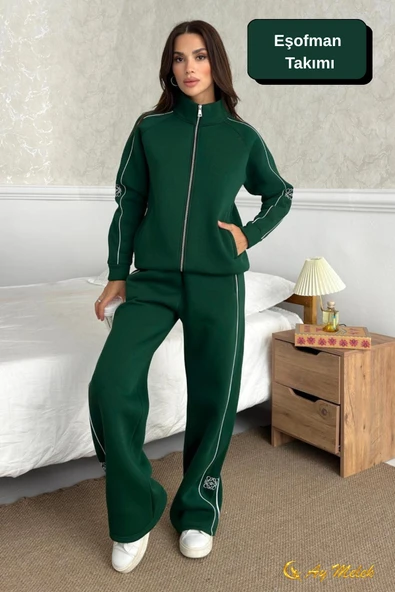 Kadın Eşofman Takımı Mevsimlik (3 İplik) Fermuarlı Kışlık Alt-Üst Takım ürün görseli