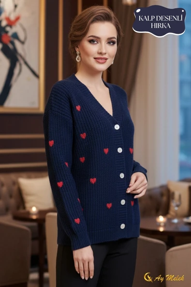 Kadın Triko Hırka V Yaka Kısa Dokulu Düğmeli Hırka - Resim 5