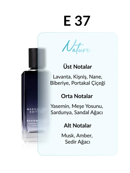 David Walker E37 Cologne 100 ml Erkek Parfüm | Nature - Resim 2