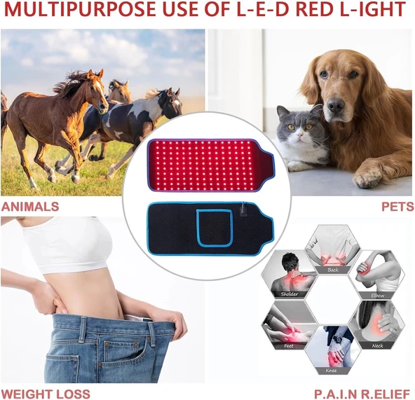 JOBYNA Kırmızı ve Kızılötesi Işık Terapi Kemeri, 660nm L-E-D Kırmızı Işık - Resim 2