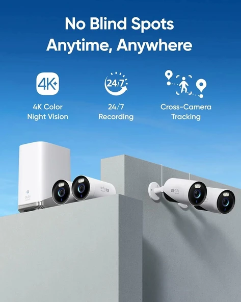 eufy Security eufyCam E330 2 Kamera Kiti, 4K Dış Mekan Güvenlik Kamerası - Resim 3