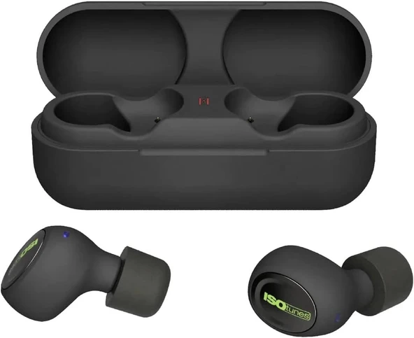 ISOtunes Free 2.0 Kablosuz Kulaklıklar: Geliştirilmiş 25 dB Gürültü Azaltma, Siyah ürün görseli 1