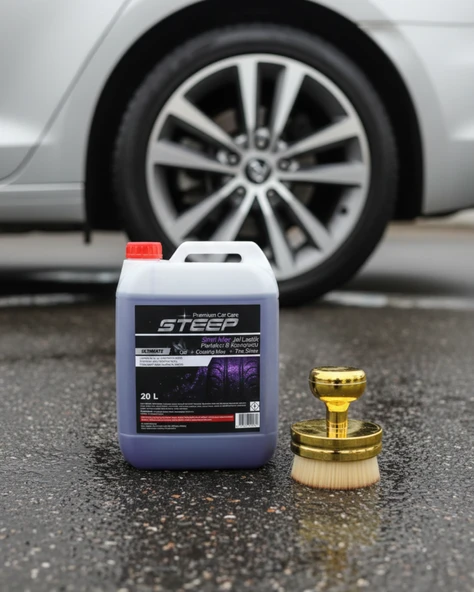 STEEP Ultimate Jel Lastik Parlatıcı Silver Simli 20 Lt Gold Lastik Parlatma Fırçası - Resim 2