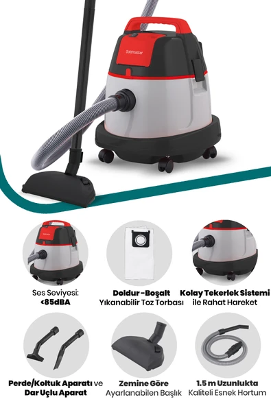 GOLDMASTER TOZKOPARAN BY-4595 ELEKTİRİKLİ SÜPÜRGE - Resim 5