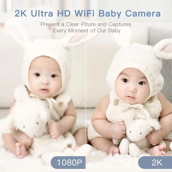 ARENTI WiFi Bebek Video Monitörü, Gece Görüşlü - Eklenti Kamera - Resim 2