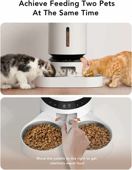 PETLIBRO Otomatik Kedi Mama Kapları, 5G WiFi Evcil Hayvan Besleyici - Beyaz - Resim 2