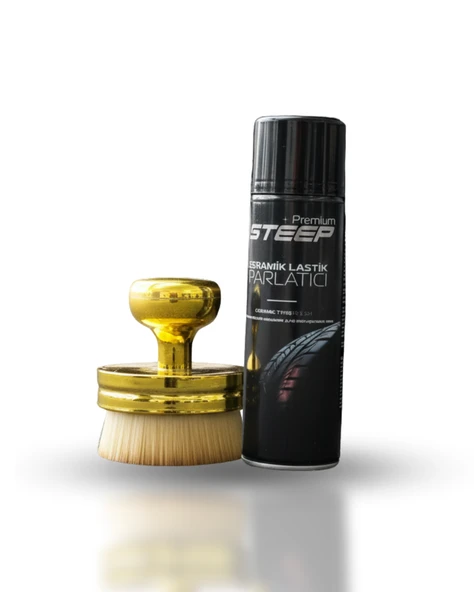 STEEP Seramik Lastik & Tampon Parlatıcı Sprey 500ml Gold Uygulama Fırçası ürün görseli