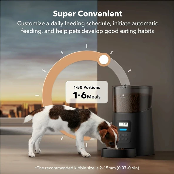 PETLIBRO Otomatik Kuru Mama Kabı 6L - Zaman Ayarlıdır - Siyah - Resim 3