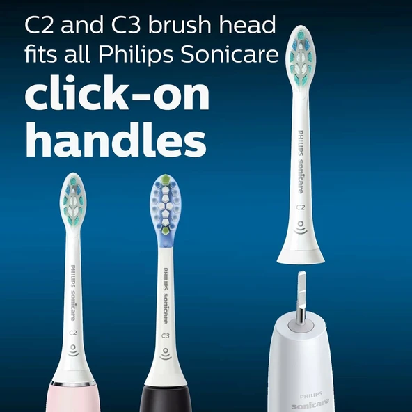 Philips Sonicare Diş Fırçası Başlıkları, C3 Premium ve C2 Optimal - HX9023/69 - Resim 3