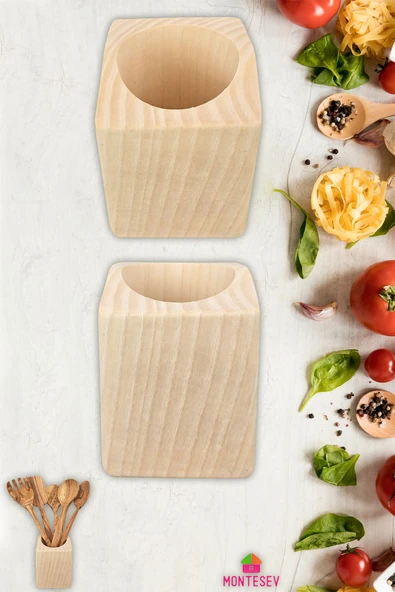 Doğal Diş Budak Ağaç Kaşıklık Tezgah Üstü Servis Dik Kaşıklık Düzenleyici Naturel ürün görseli 1