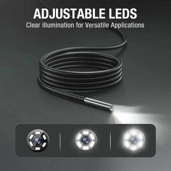 Teslong Endoskop Yedek Kablosu, Tek Lensli Muayene Kamerası - 5m Kablo - 7mm - Resim 3