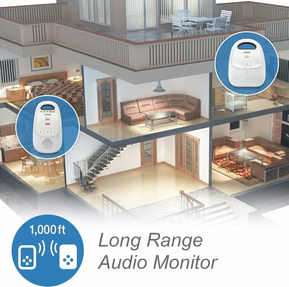 VTech DM112-2 Yükseltilmiş Sesli Bebek Monitörü. 2 Ebeveyn Ünitesi - Resim 2