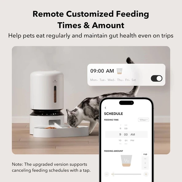 PETLIBRO Otomatik Kedi Mama Kapları, 5G WiFi Evcil Hayvan Besleyici - Beyaz - Resim 3