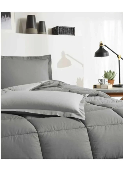 Özdilek %100 Pamuk (Çarşafı Lastikli) Çift Kişilik Yatak Seti-Colourist Kül Gri Silver - Resim 3