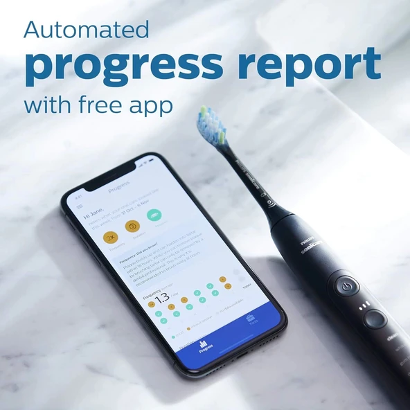 Philips Sonicare ExpertClean 7500, Şarjlı Elektrikli Diş Fırçası - Siyah - Resim 4