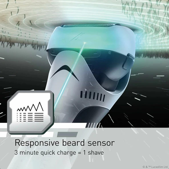 Panasonic ES-SWLT2W Elektrikli Tıraş Makinesi - Star Wars Stormtrooper Tasarımı - Resim 3