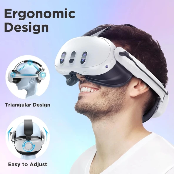 YOGES Pilli Kafa Bandı Meta Quest 3 için - Sadece Aksesuar - Resim 4