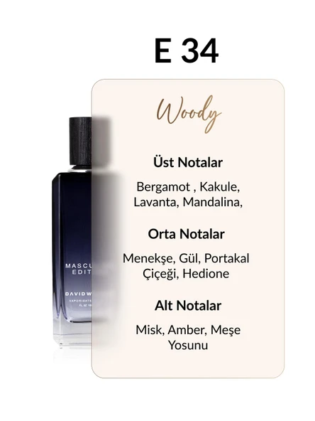 David Walker E34 Givert 100 ml Erkek Parfüm | Woody - Resim 2