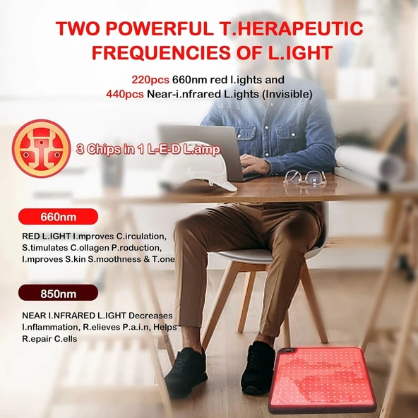 JOBYNA Ayak için Kırmızı ve Kızılötesi Işık Terapisi, 850nm Yakın Kızılötesi - Resim 2