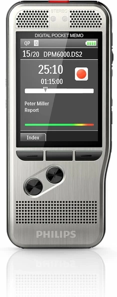 Philips DPM6000 Basma Düğmesiyle Çalıştırılabilen Dijital Not Defteri Ses Kaydedici ürün görseli 1