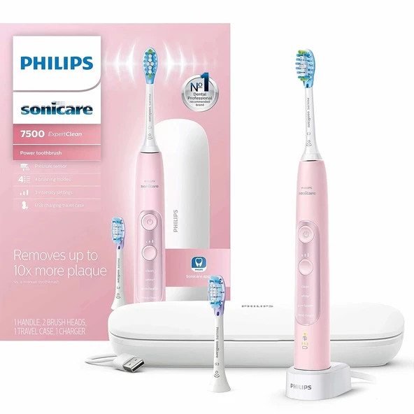 Philips Sonicare ExpertClean 7500, Şarjlı Elektrikli Diş Fırçası - Pembe ürün görseli