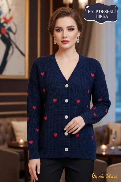 Kadın Triko Hırka V Yaka Kısa Dokulu Düğmeli Hırka - Resim 4