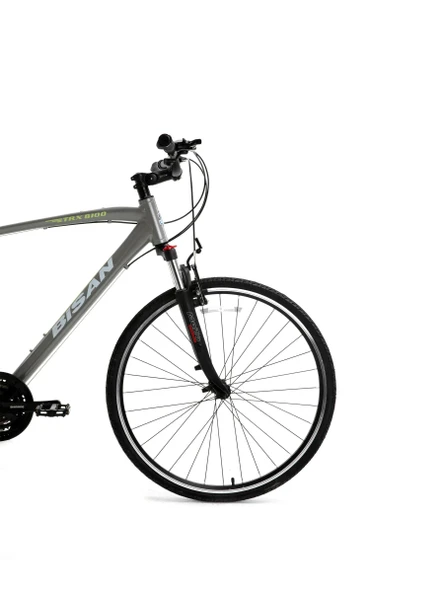 Bisan TRX 8100 700C 50CM Şehir Bisikleti Metalik Gri Yeşil Beyaz - Resim 2
