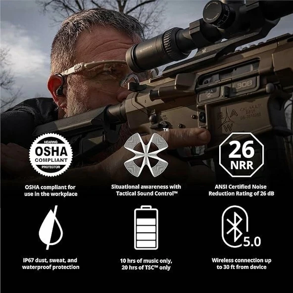 ISOtunes Sport ADVANCE BT Atış Kulaklıkları: Bluetooth İşitme Koruması - Yeşil - Resim 3