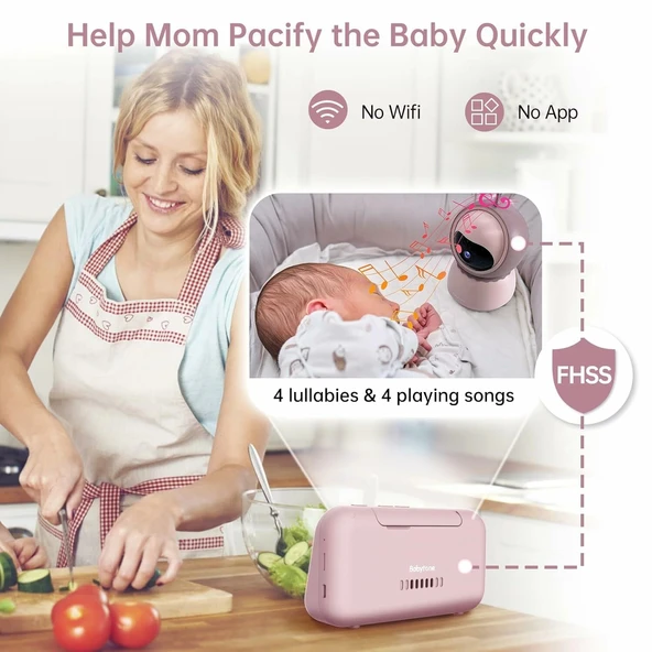 Babytone Kameralı ve Sesli, Döngü Kayıt ve Video Bebek Monitörü - Resim 2