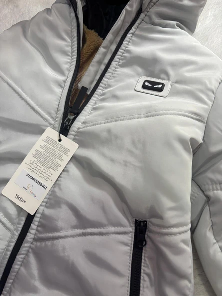 Cg Kids Gri Yandan Cepli içi kürklü Unisex Mont - Resim 5