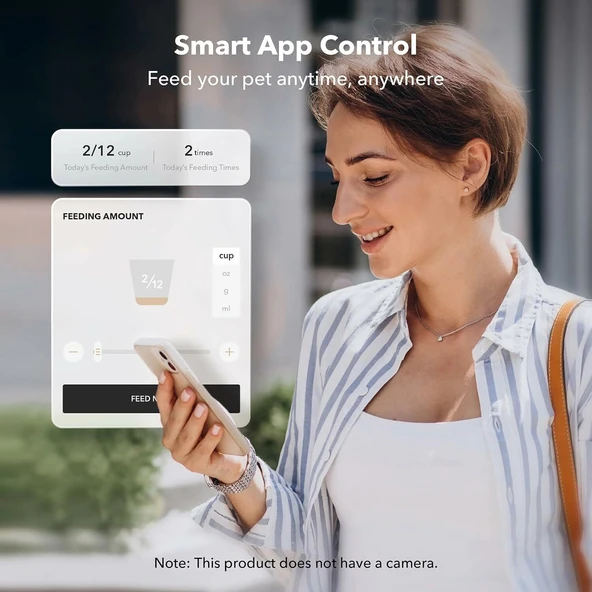 PETLIBRO Otomatik Kedi Mama Kapları, 5G WiFi Evcil Hayvan Besleyici - Siyah - Resim 4