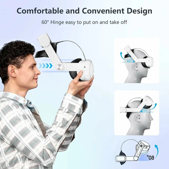 Saqico Meta Quest 3 için Ayarlanabilir Kafa Bandı - Sadece Aksesuar - Resim 3