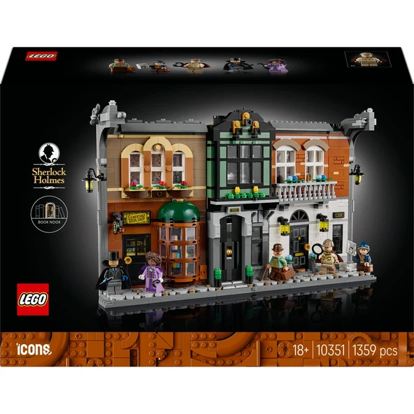 LEGO® Icons Sherlock Holmes: Kitaplık Dekoru 10351 - Yetişkinler Için Koleksiyonluk Model Yapım Seti (1359 Pr) - Resim 3